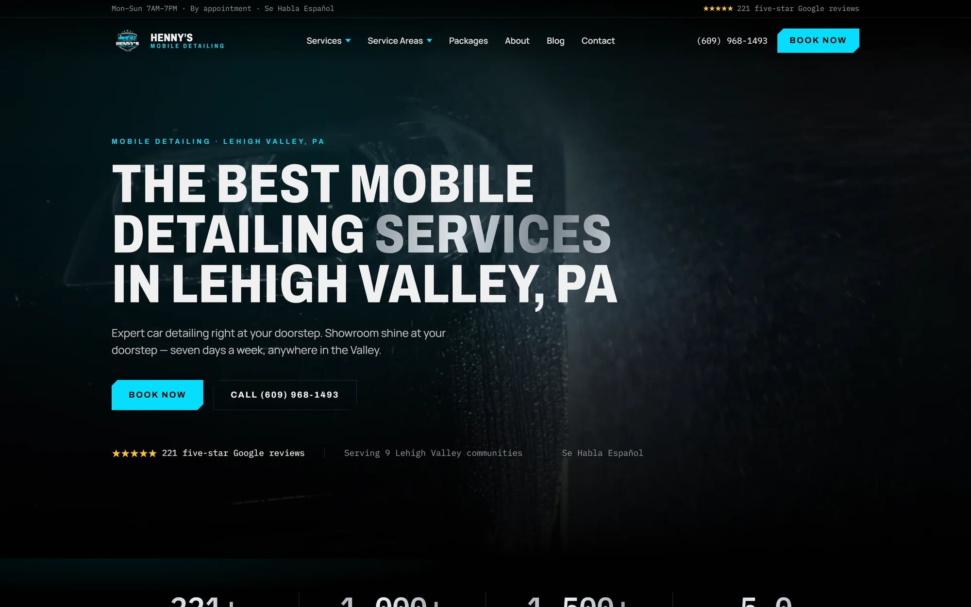 Henny's Mobile Detailing Booking Flow cover